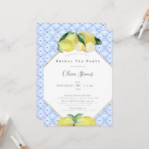 Invitation Fête de thé nuptiale moderne Yellow Lemons Douche