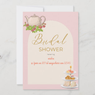 Invitation fête de thé personnalisée pour enterrement de vie