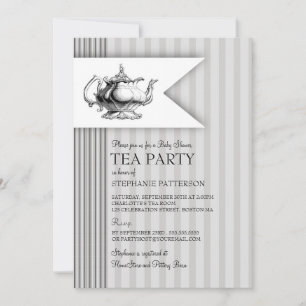 Invitation Fête de thé pour Baby shower à la tripe de thé