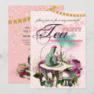 Invitation Fête de thé sur mesure Alice au pays des merveille