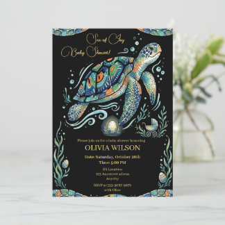 Invitation Fête de Tortue Sous-Marine