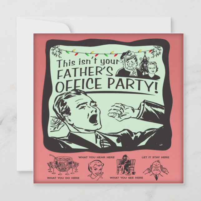 Invitation Fête de vacances drôle de bureau ! (Devant)