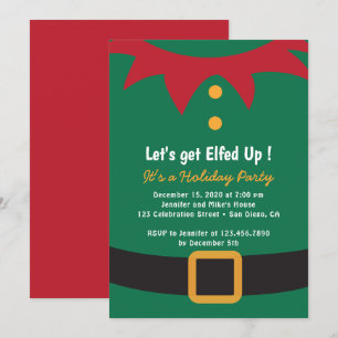 Invitation Fête de vacances Elf Suit