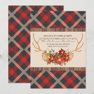 Invitation Fête de vacances Oh Deer Woodland Antlers