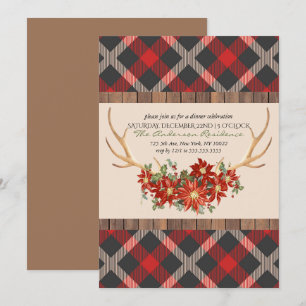 Invitation Fête de vacances Woodland Antlers