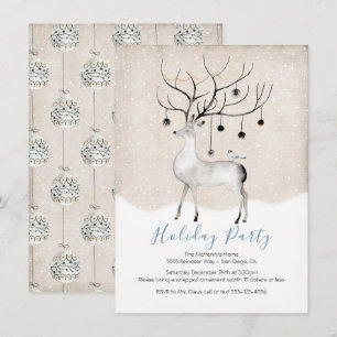 Invitation Fête de vacances Woodland Reindeer