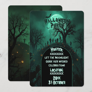 Invitation Fête de zombies monstres Halloween