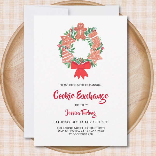 Invitation Fête d'échange de biscuits de Noël (Créateur téléchargé)