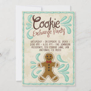 Invitation Fête d'échange de biscuits de Noël personnalisable
