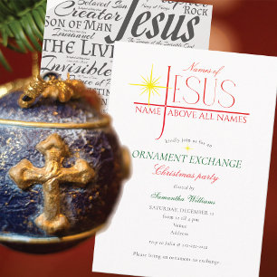 Invitation Fête d'échange de décorations de Noël sur les noms