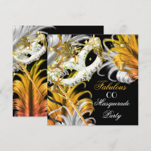 Invitation Fête déguisée Anniversaire Fabuleux Or Argent 2