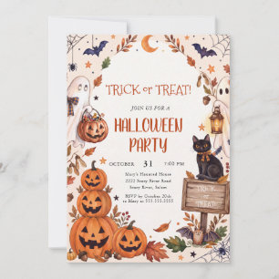Invitation Fête déguisée Halloween épouvantable pour un Trick