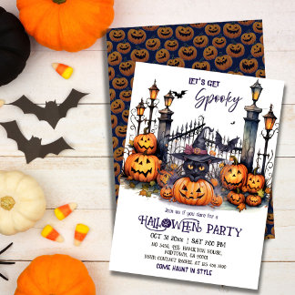 Invitation Fête déguisée pour Halloween Chapeau de sorcière c