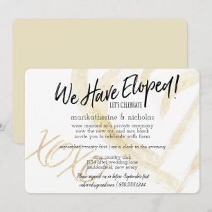 Invitation Fête d'élopement câlins, baisers et cœurs