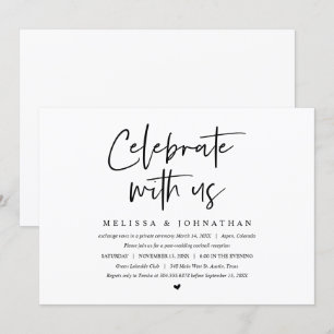 Invitation Fête d'élopement de mariage, Célébrez avec nous