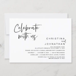 Invitation Fête d'élopement de mariage, célébrez avec nous In