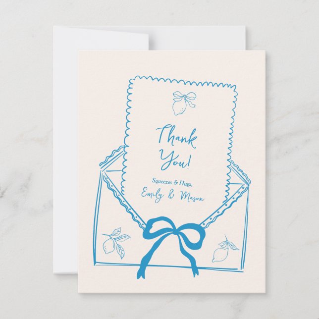 Invitation Fête d'engagement au citron ou Merci Mariage (Devant)