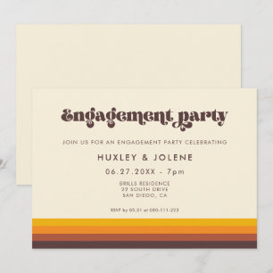 Invitation Fête d'engagement aux couleurs vintages des années