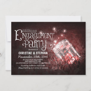 Invitation Fête d'engagement de mason romantique