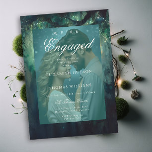 Invitation Fête d'engagement photo de forêt émérite