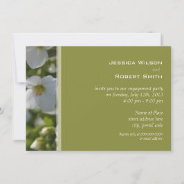 Invitation fête d'engagement pour les fleurs du jardin blanc