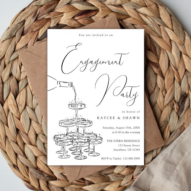 Invitation Fête d'engagement Tour Champagne (Créateur téléchargé)
