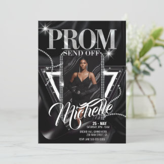Invitation Fête d'ENVOI PROM Diamond Glamour Personnalisé