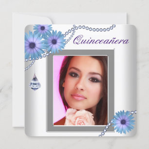 Invitation Fête des 15 ans Lavande Violette Daisy