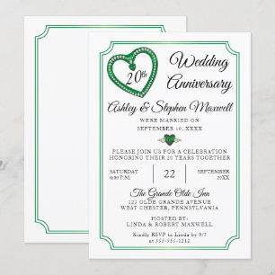 Invitation Fête des 20 ans de mariage d'Emerald Diamonds