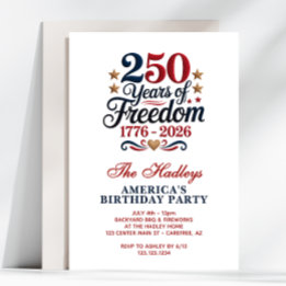 Invitation Fête des 250 ans de l'Amérique