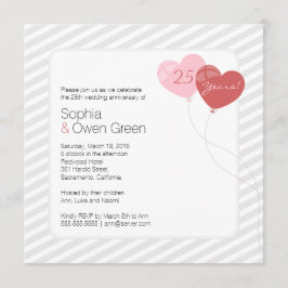 Invitation Fête des 25 ans de mariage - Noces d'argent Ballon