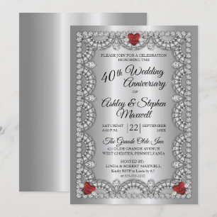 Invitation Fête des 40 ans de mariage de Rubis et Diamant