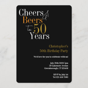Invitation Fête des 50 ans Cheers and Beers