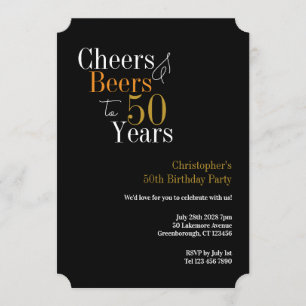 Invitation Fête des 50 ans Cheers and Beers