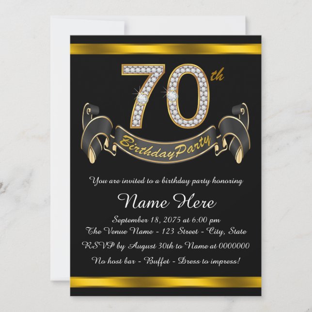 Invitation Fête des 70 ans (Devant)