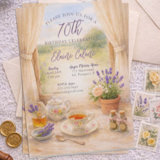 Invitation Fête des 70 ans - Délicieuse fête de thé