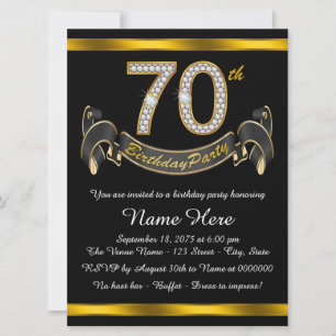 Invitation Fête des 70 ans en or