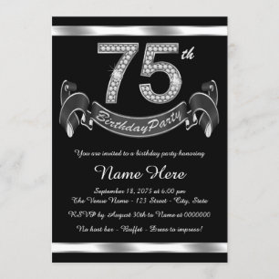 Invitation Fête des 75 ans Argent