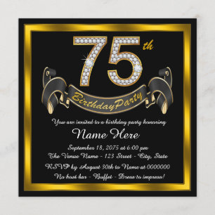 Invitation Fête des 75 ans de diamant d'or