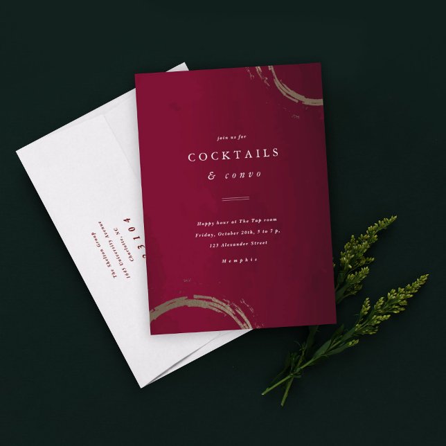 Invitation Fête des anneaux de cocktails d'or (Créateur téléchargé)