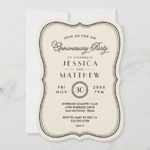 Invitation Fête des Anniversaires Art Déco vintages