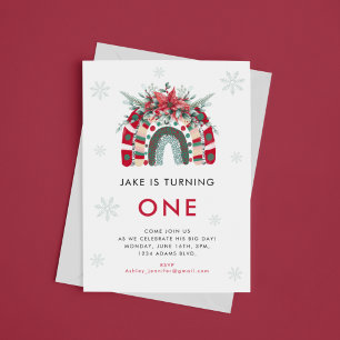 Invitation Fête des Anniversaires de enfants arc-en-ciel de N