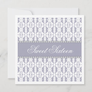 Invitation Fête des bijoux en dentelle blanc Sweet sixteen