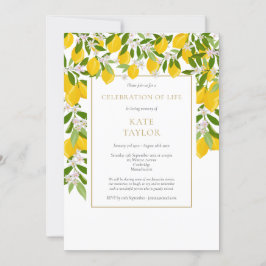 Invitation Fête des citrons funéraires floraux Fête de la vie