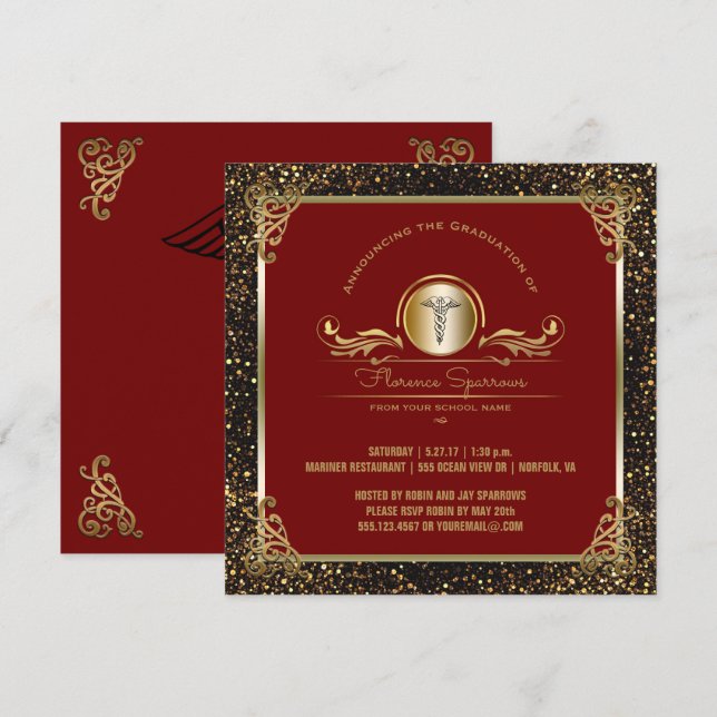 Invitation Fête des diplômes de l'école de soins infirmiers|  (Devant / Derrière)