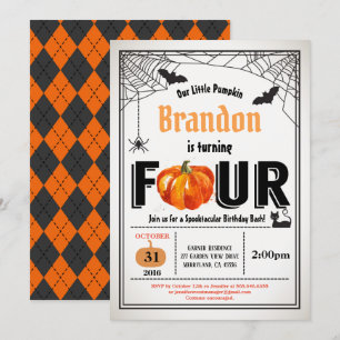 Invitation Fête des enfants citrouilles d'Halloween