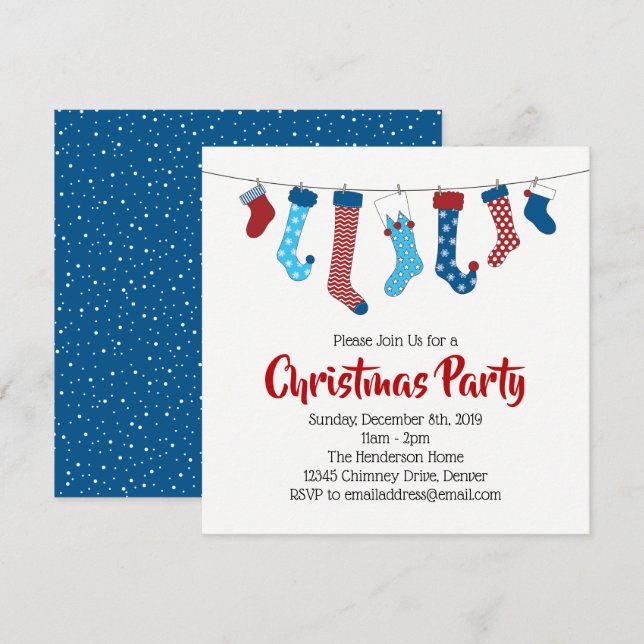 Invitation Fête des fêtes de Noël (Devant / Derrière)