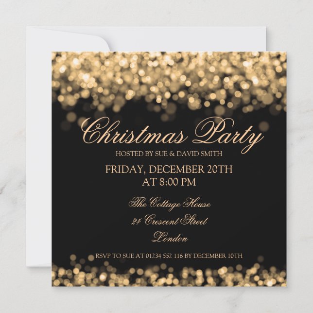 Invitation Fête des Fêtes de Noël Lumières Chatoyantes (Devant)