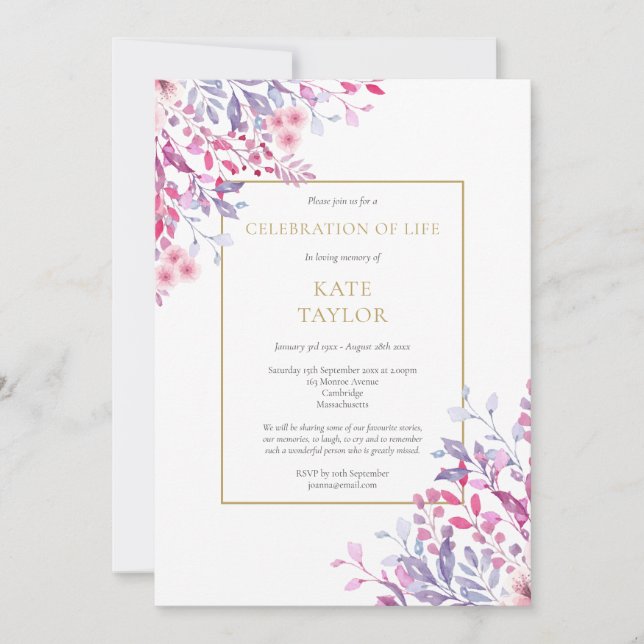 Invitation Fête des funérailles florales du pays (Devant)