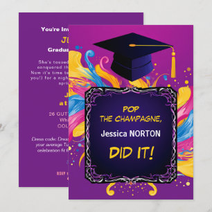 Invitation Fête des Grads vibrantes